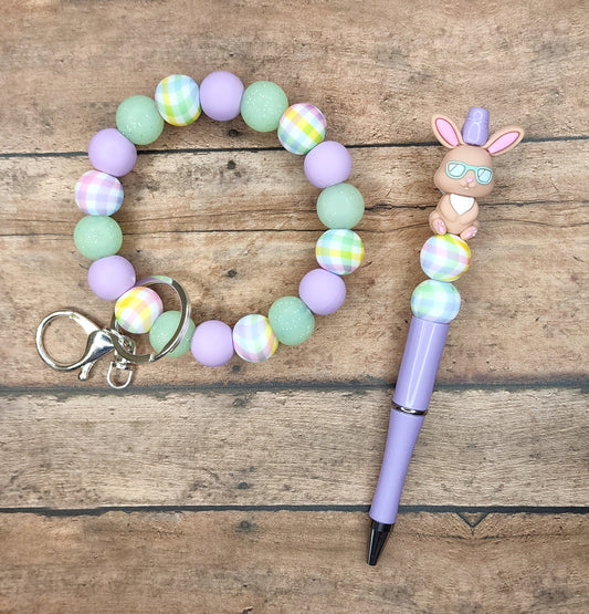 Wristlet+Pen Monthly Subscription Box | Silicone Beaded Wristlet+Pen Subscription | Read Description For Details