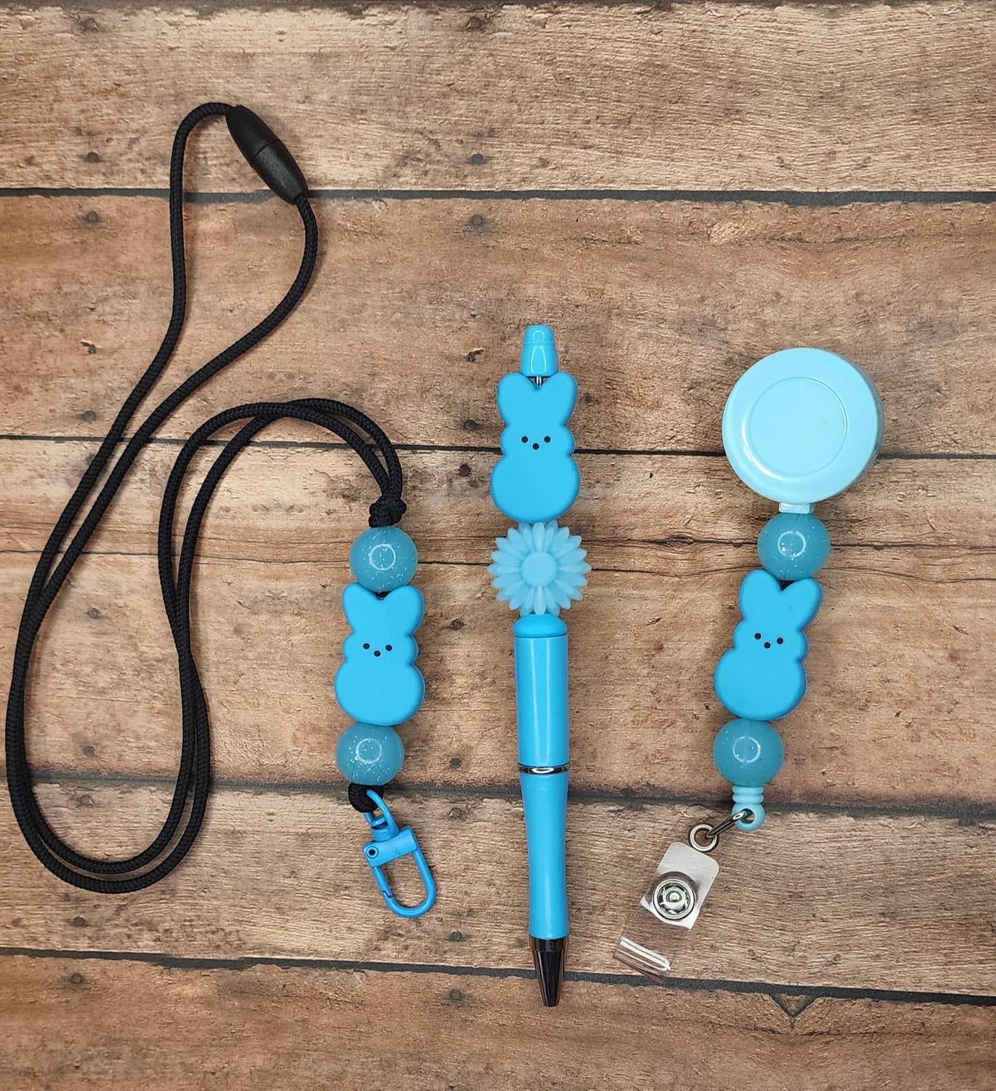 Blue Bunny Lanyard/Pen/Badge Reel