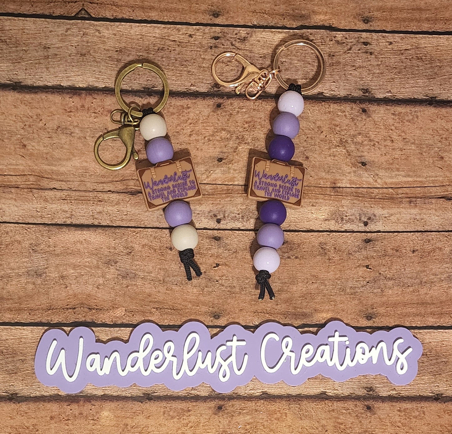 Wanderlust Purple Keychains