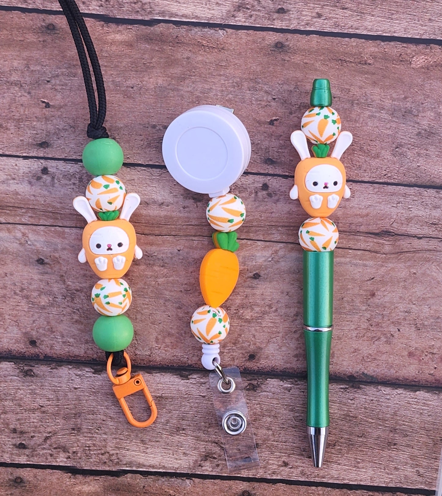 Carrot Bunny Pen/Badge Reel/Lanyard