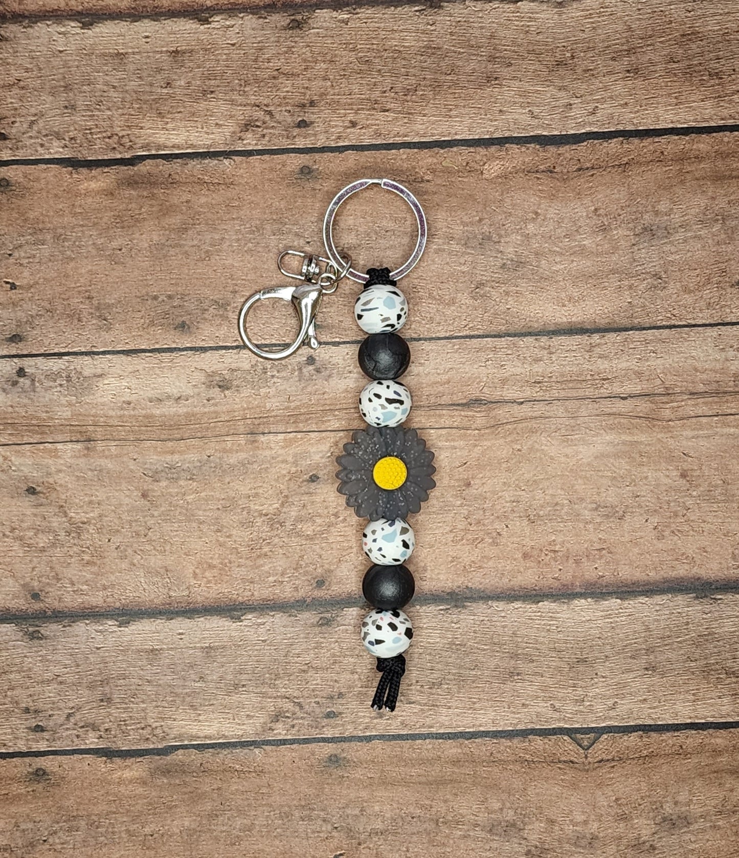 Terrazzo Glitter Flower Keychain