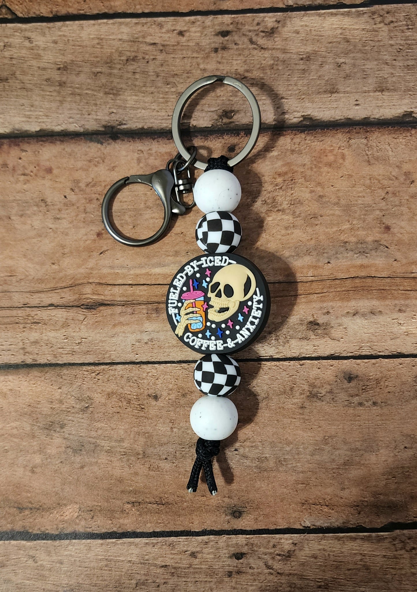 Fueled By Iced Coffee & Anxiety Mini Keychain