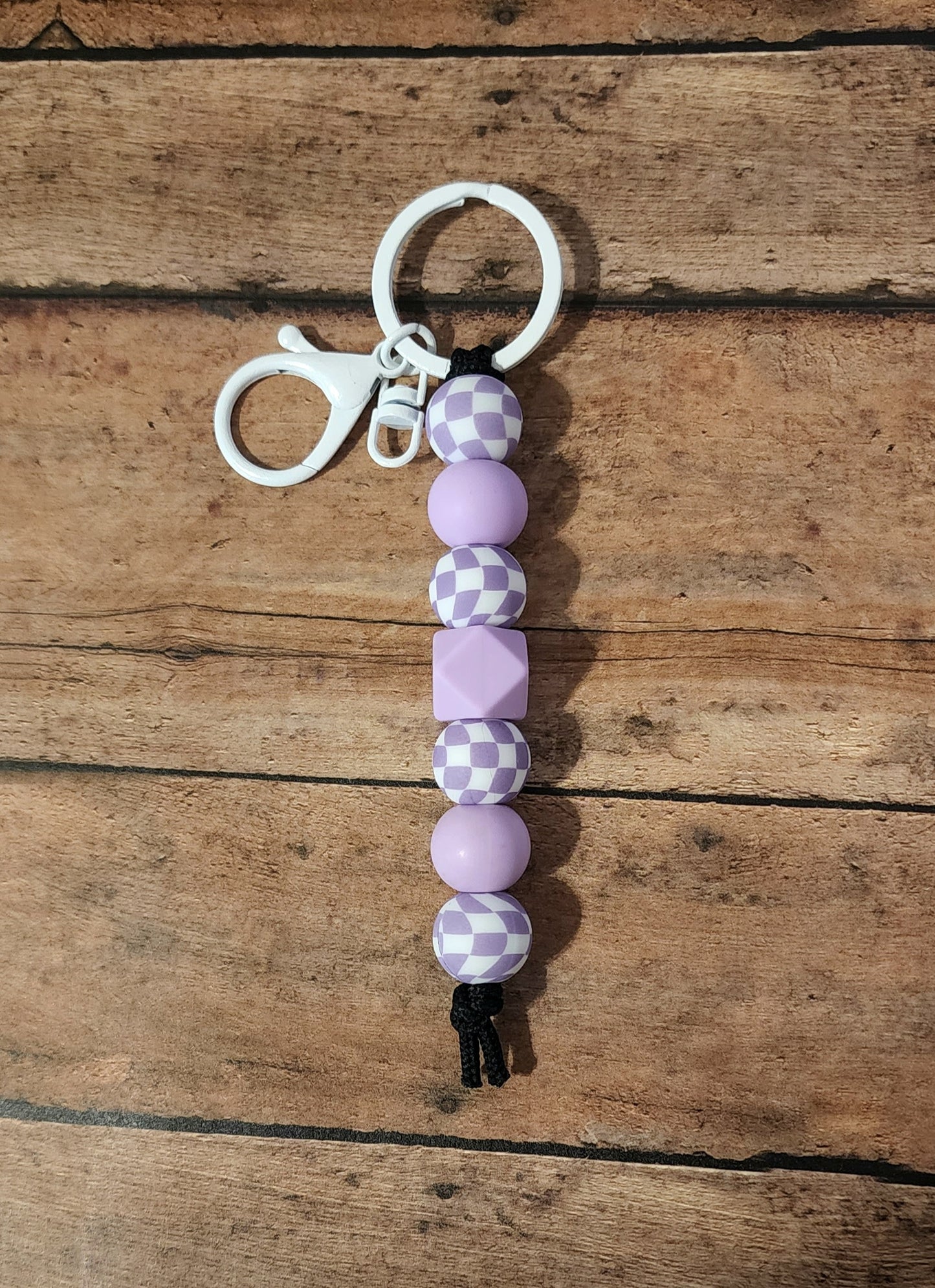 Purple Checker Keychain