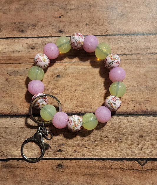 RN Pink & Glitter Yellow Wristlet