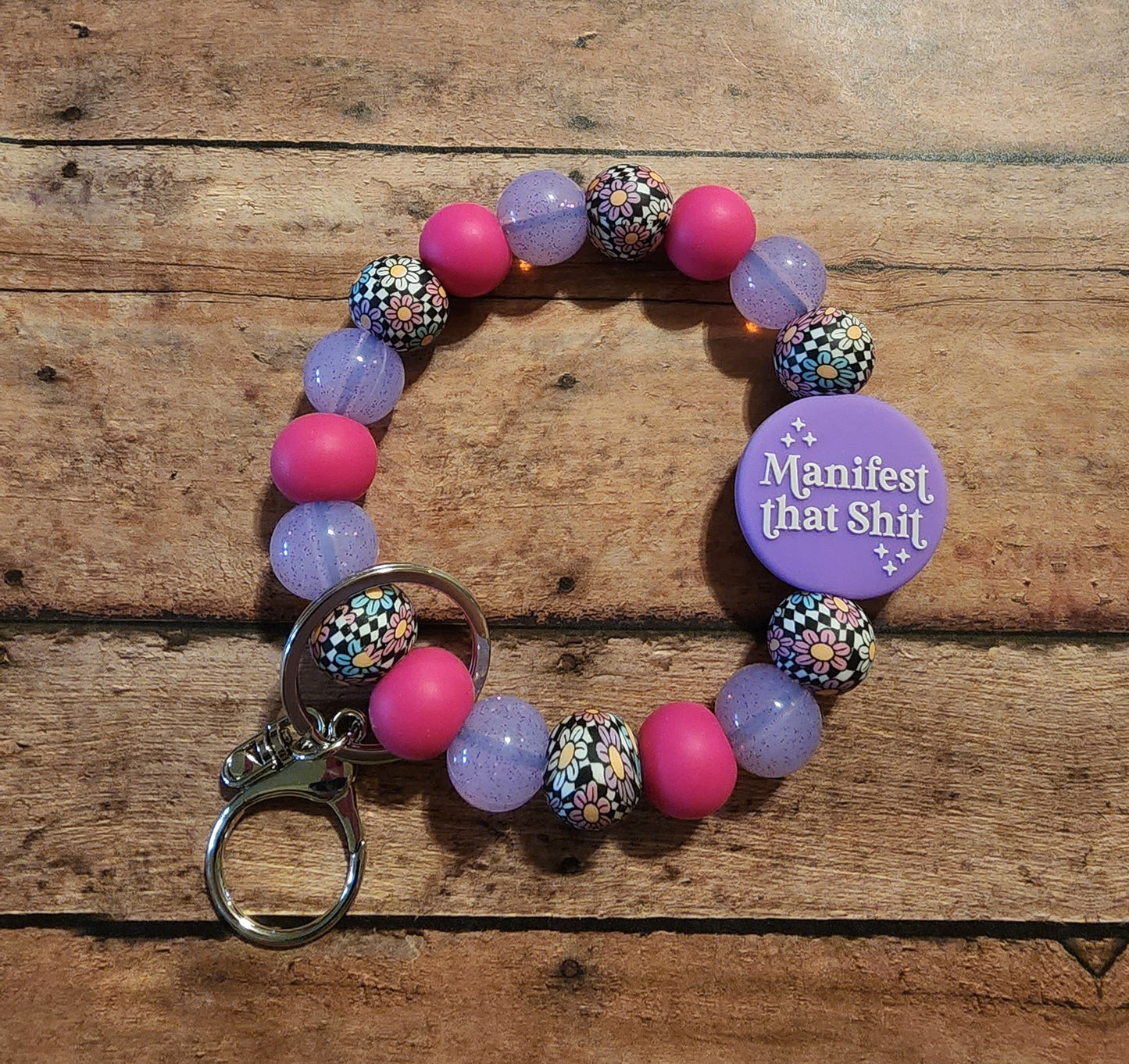 Manifest That Shit | Silicone Beaded Wristlet Keychain