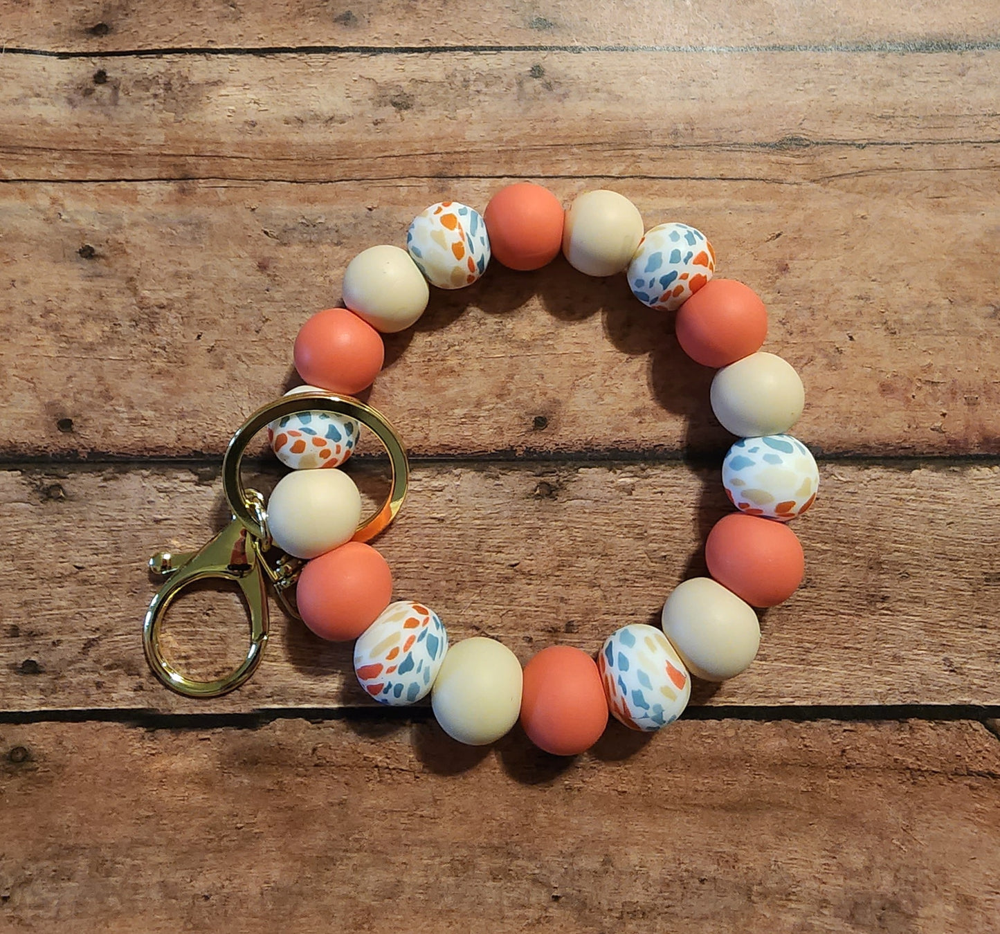 Boho Cow | Silicone Beaded Wristlet Keychain