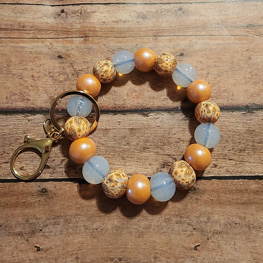 Butterfly Shimmer | Silicone Beaded Wristlet Keychain