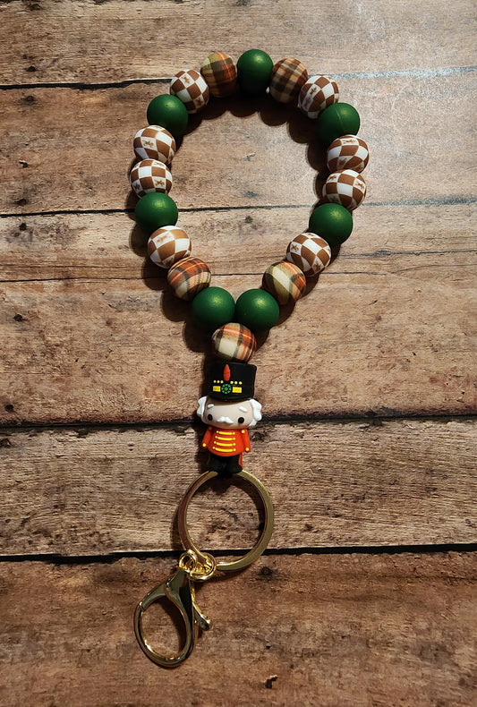 Nutcracker | Silicone Beaded Teardrop Wristlet Keychain