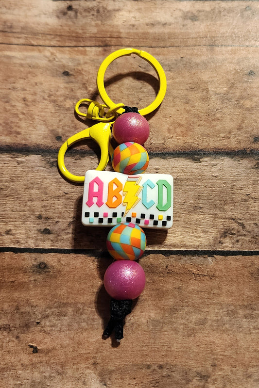 ABCD Checker | Silicone Beaded Mini Keychain