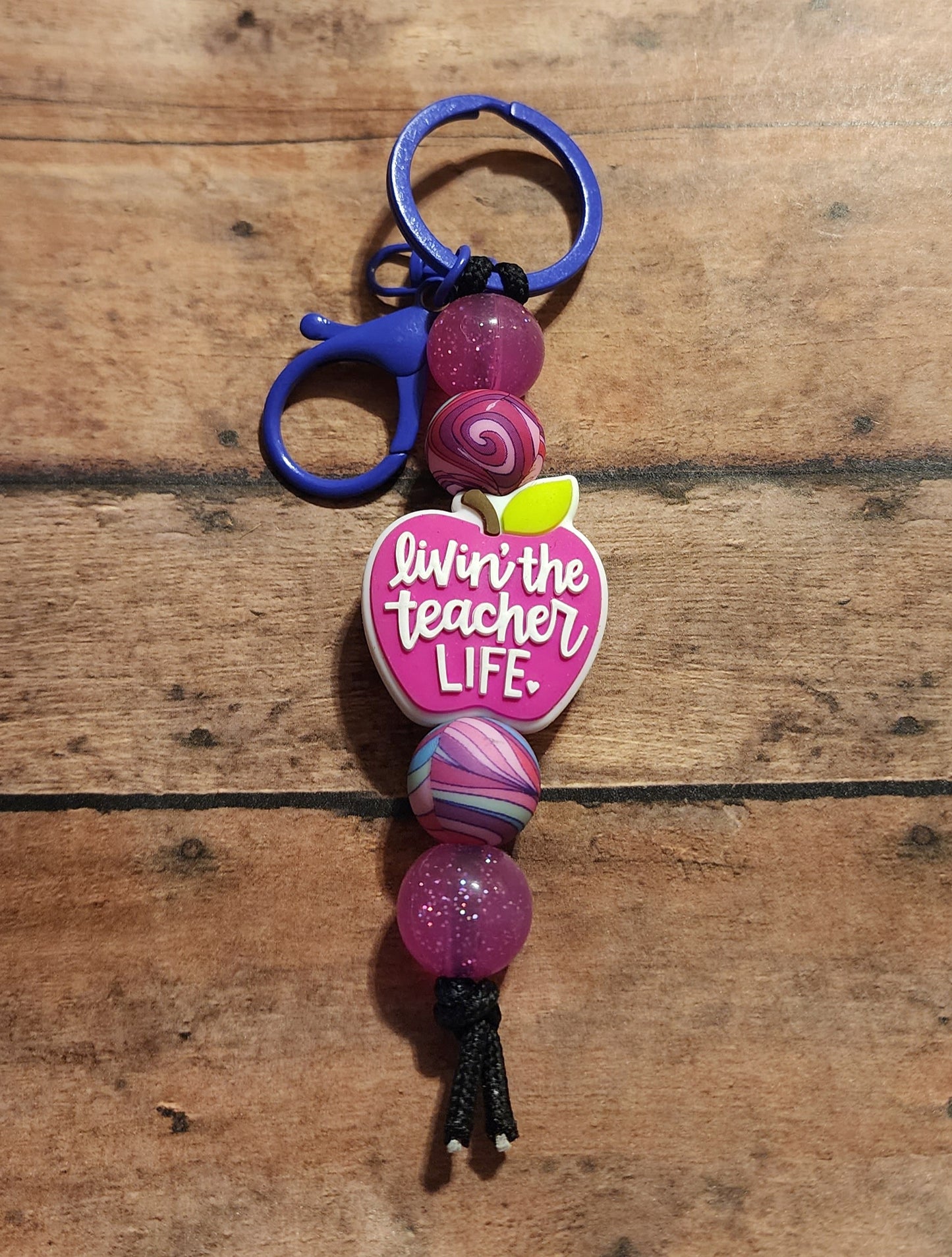Livin' the Teacher Life | Silicone Beaded Mini Keychain