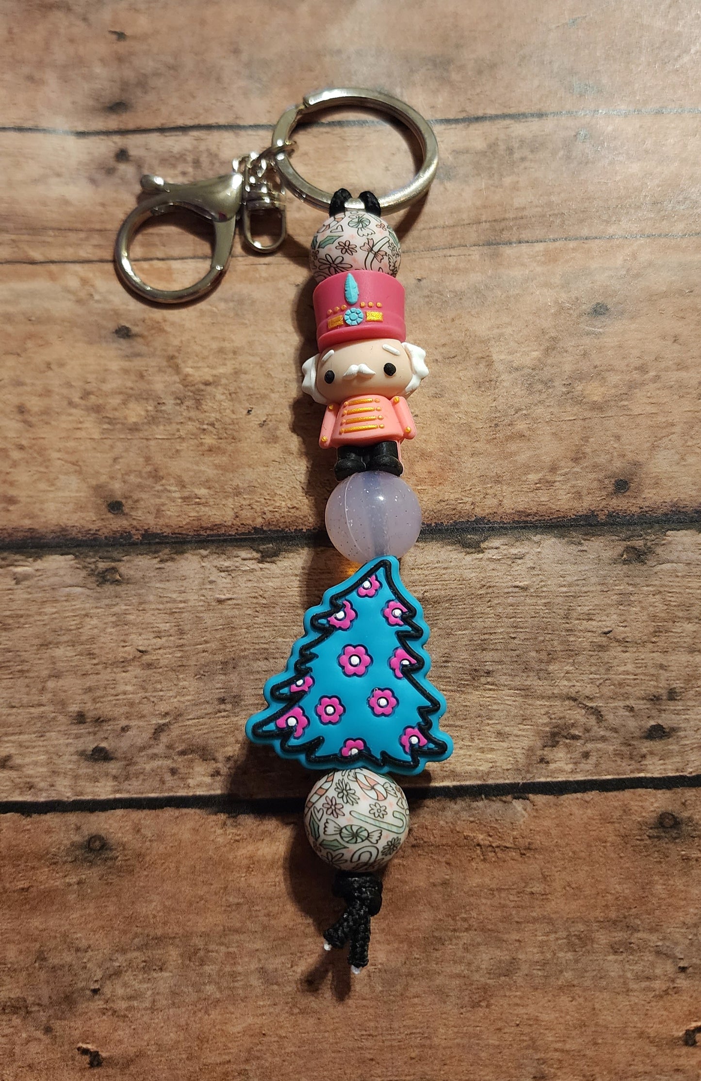 Whimsical Christmas | Silicone Beaded Mini Keychain