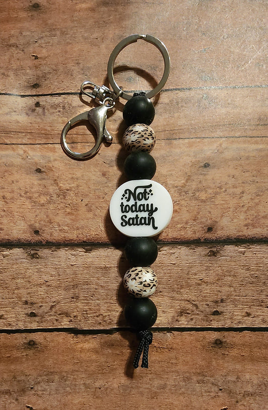 Not Today Satan | Silicone Beaded Keychain