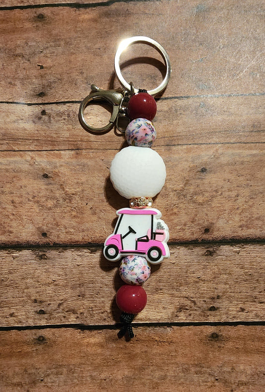 Golf Queen | Silicone Beaded Keychain