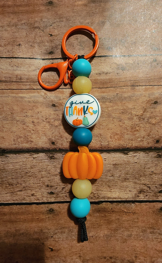 Give Thanks | Silicone Beaded Keychain