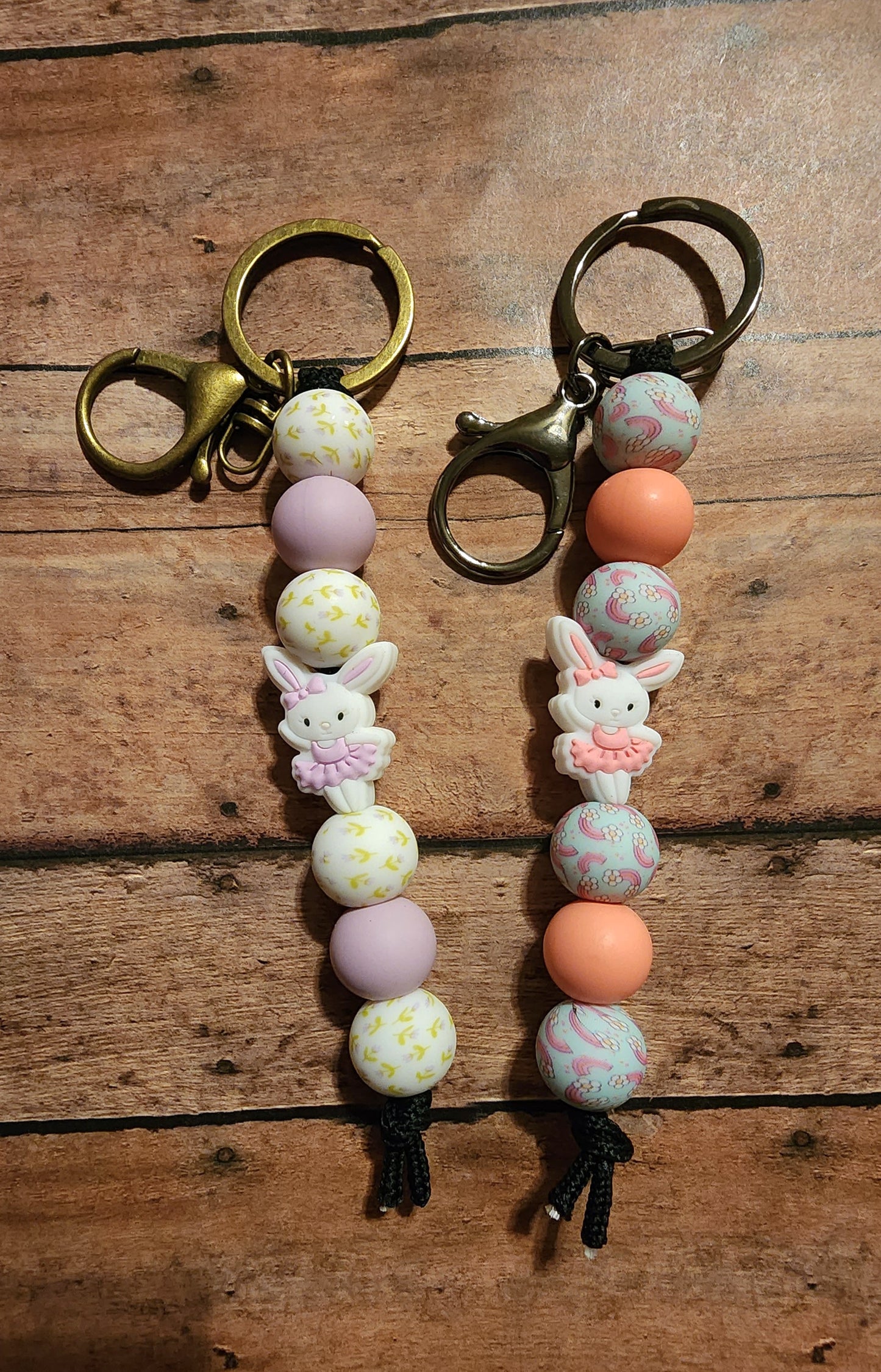 Ballerina Bunny | Silicone Beaded Keychain
