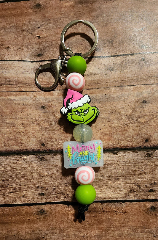 Merry & Bright | Silicone Beaded Keychain