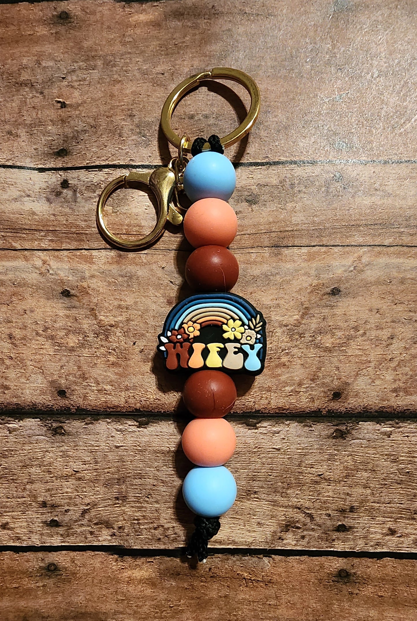Wifey Boho Rainbow | Silicone Beaded Keychain