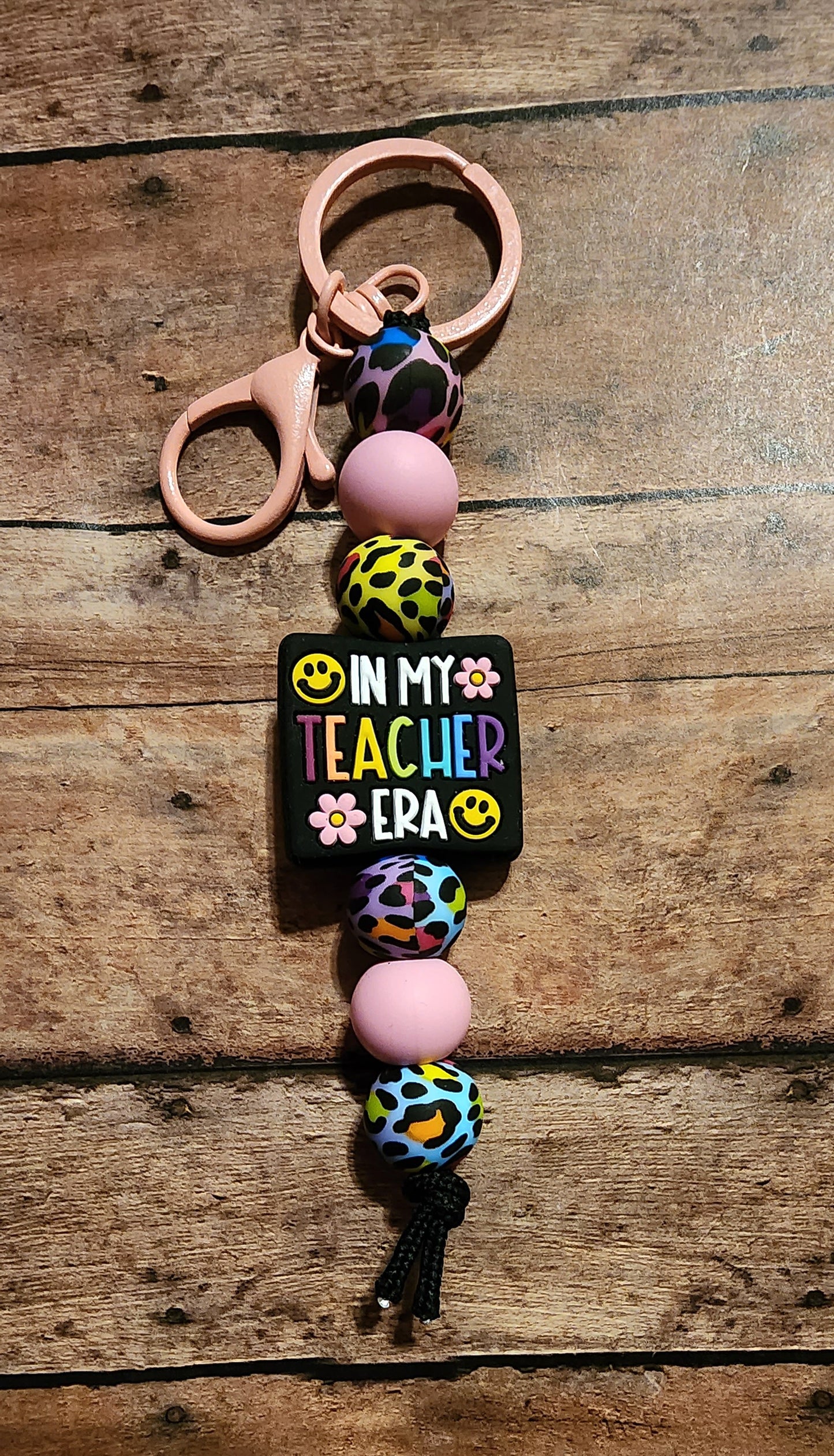 In My Teacher Era | Leopard Silicone Beaded Keychain