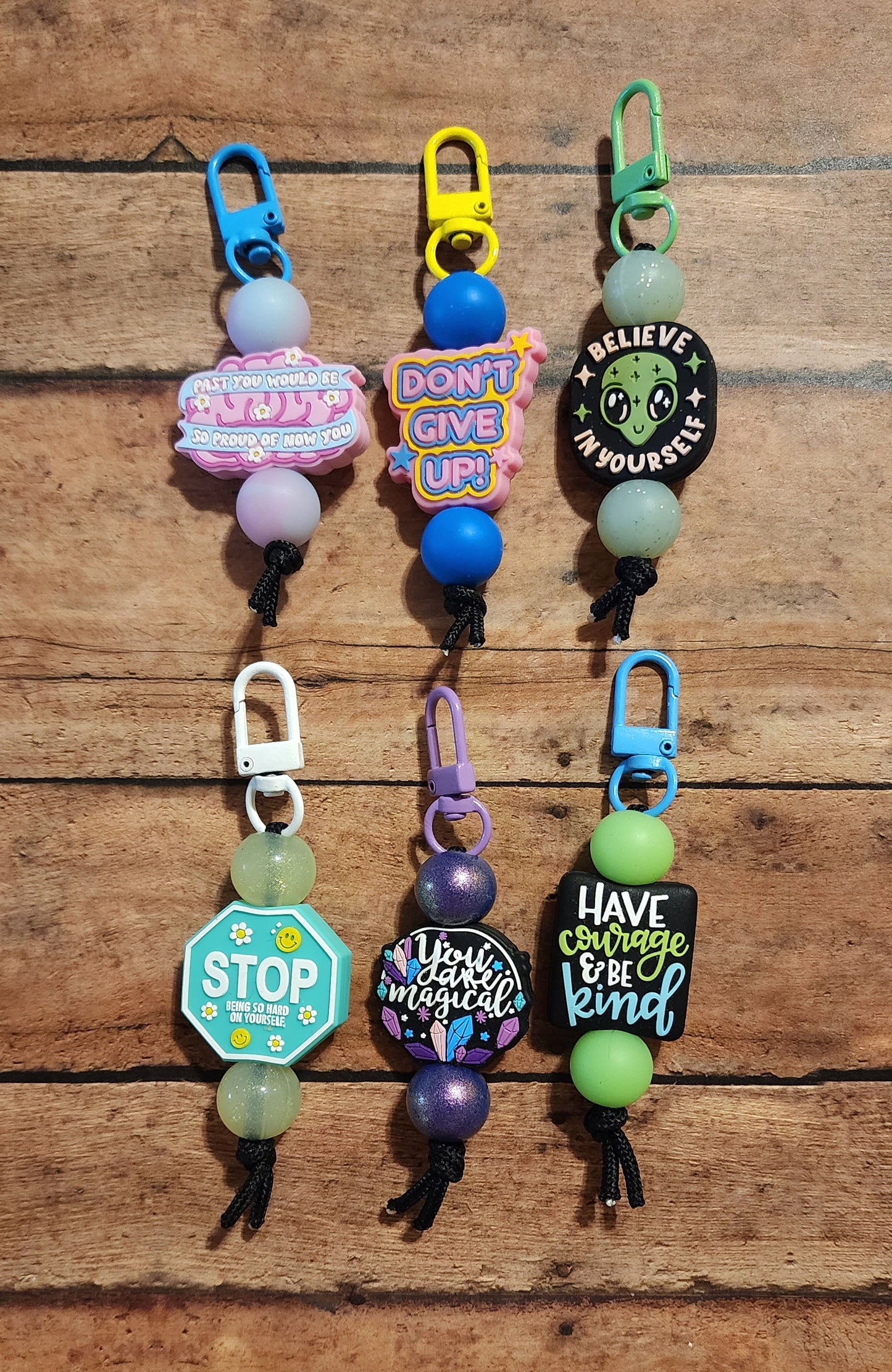 Motivational | Silicone Beaded Zipper Pull Keychain