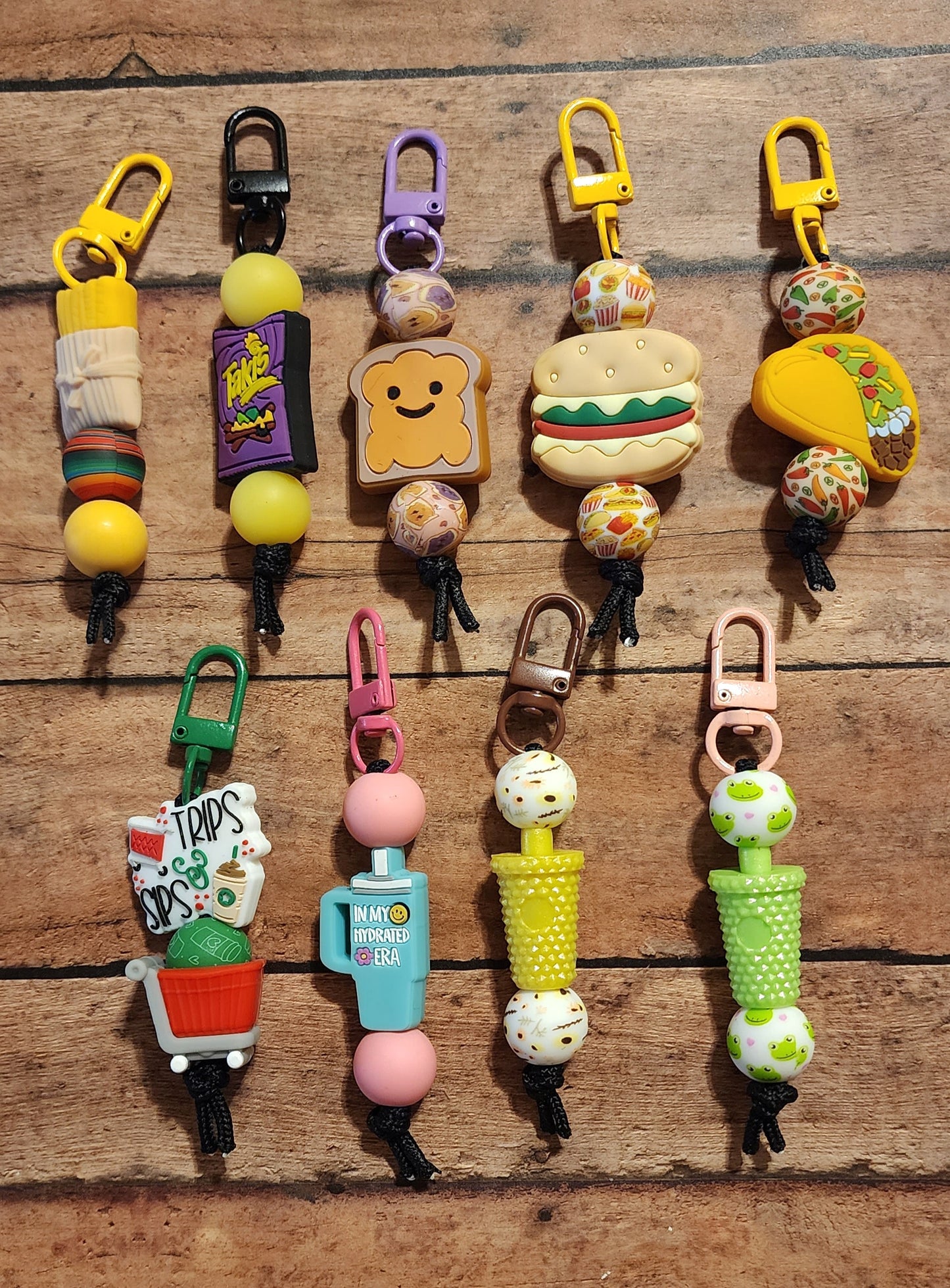 Food & Drink | Silicone Beaded Zipper Pull Keychain