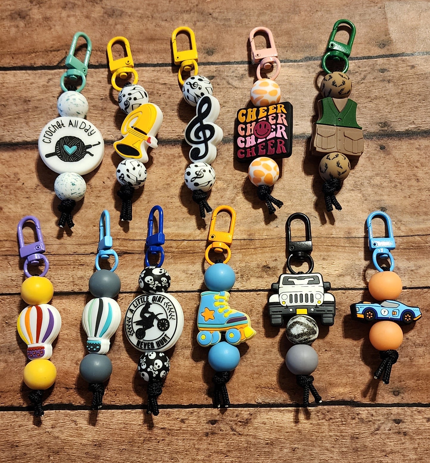Silicone Beaded Zipper Pull Keychain
