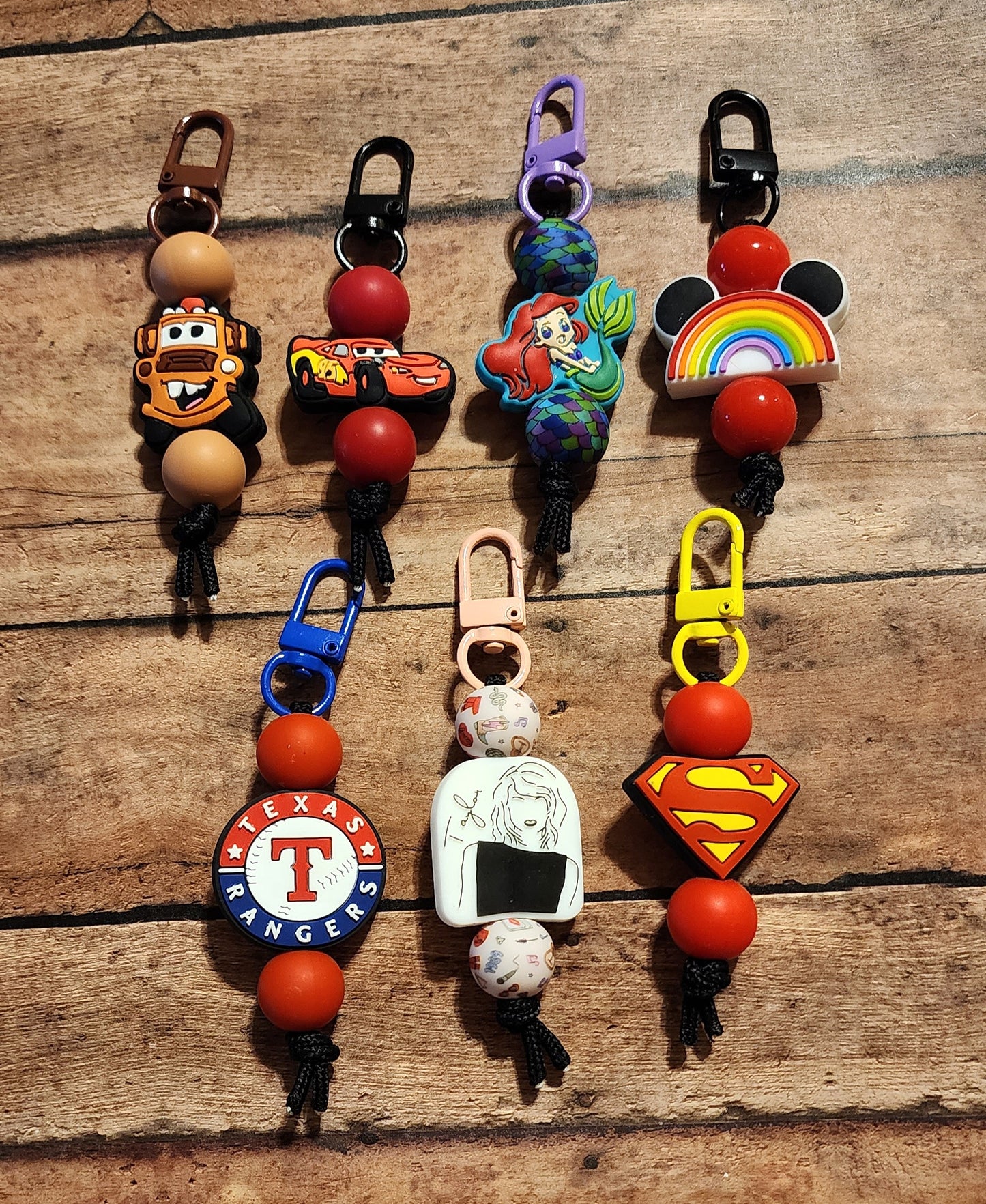 Silicone Beaded Zipper Pull Keychain