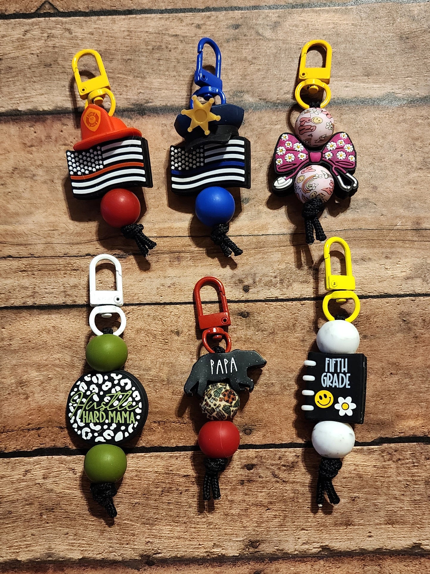 Silicone Beaded Zipper Pull Keychain