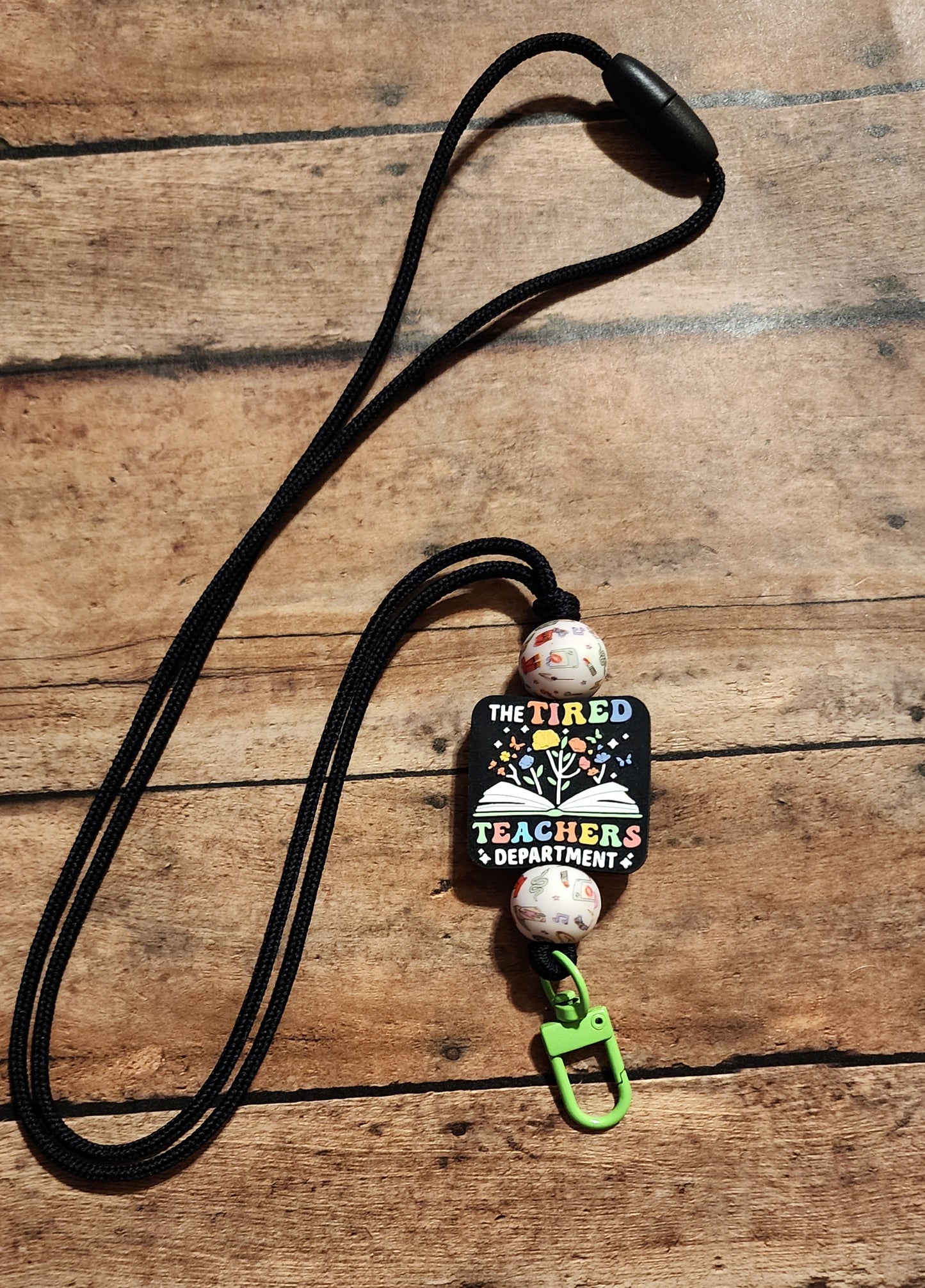 The Tired Teachers Department | Silicone Beaded Lanyard