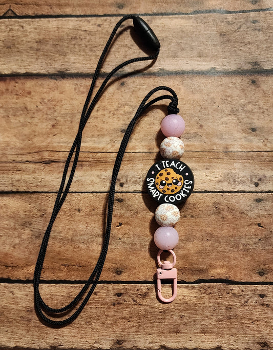 I Teach Smart Cookies | Silicone Beaded Lanyard