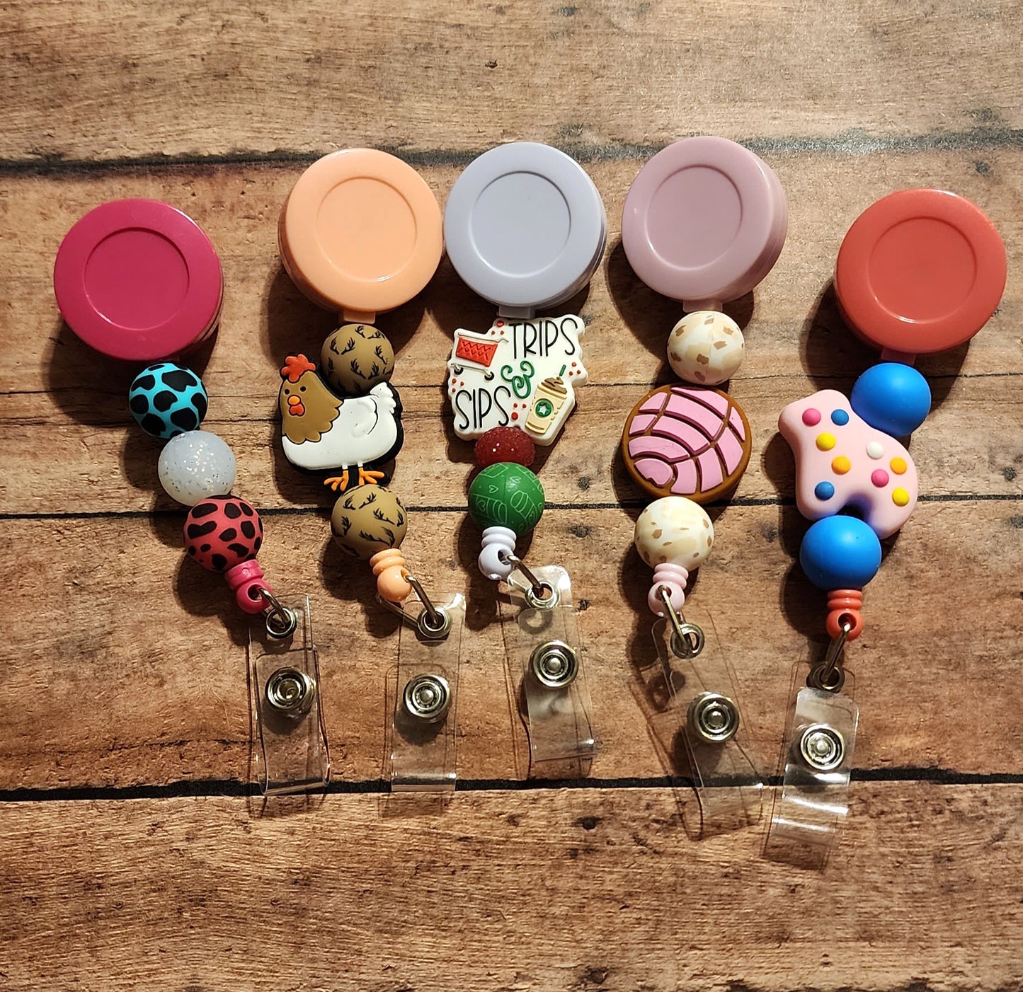 Silicone Beaded Badge Reel