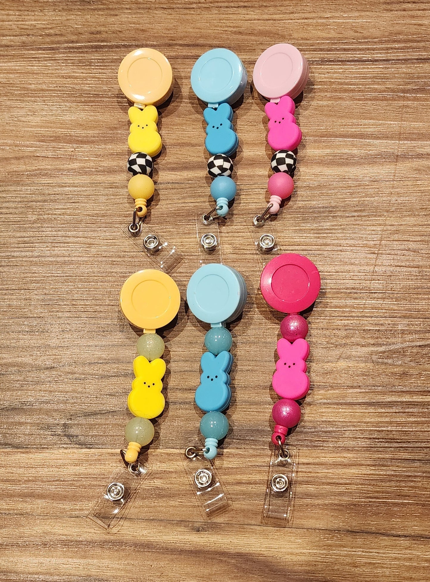 Colorful Bunnies | Silicone Beaded Badge Reels