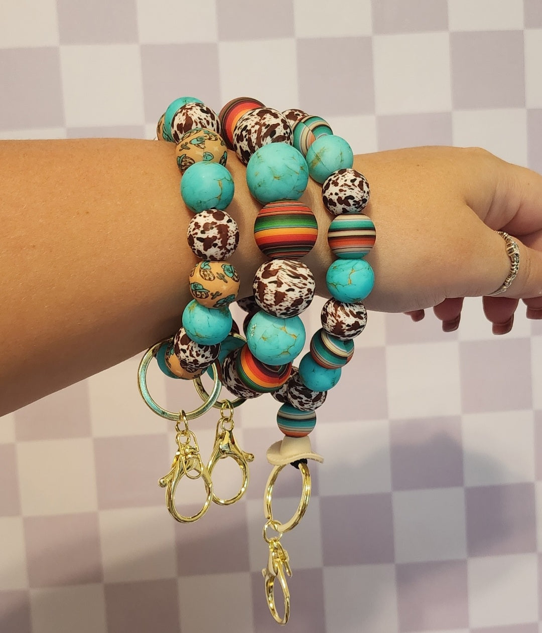 Hot Pink Leopard | Silicone Beaded Bubble Wristlet Keychain