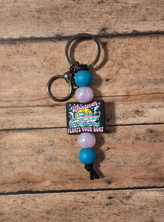 Whatever Floats Your Boat Silicone Bead Mini Keychain | Funny Silicone Beaded Keychain