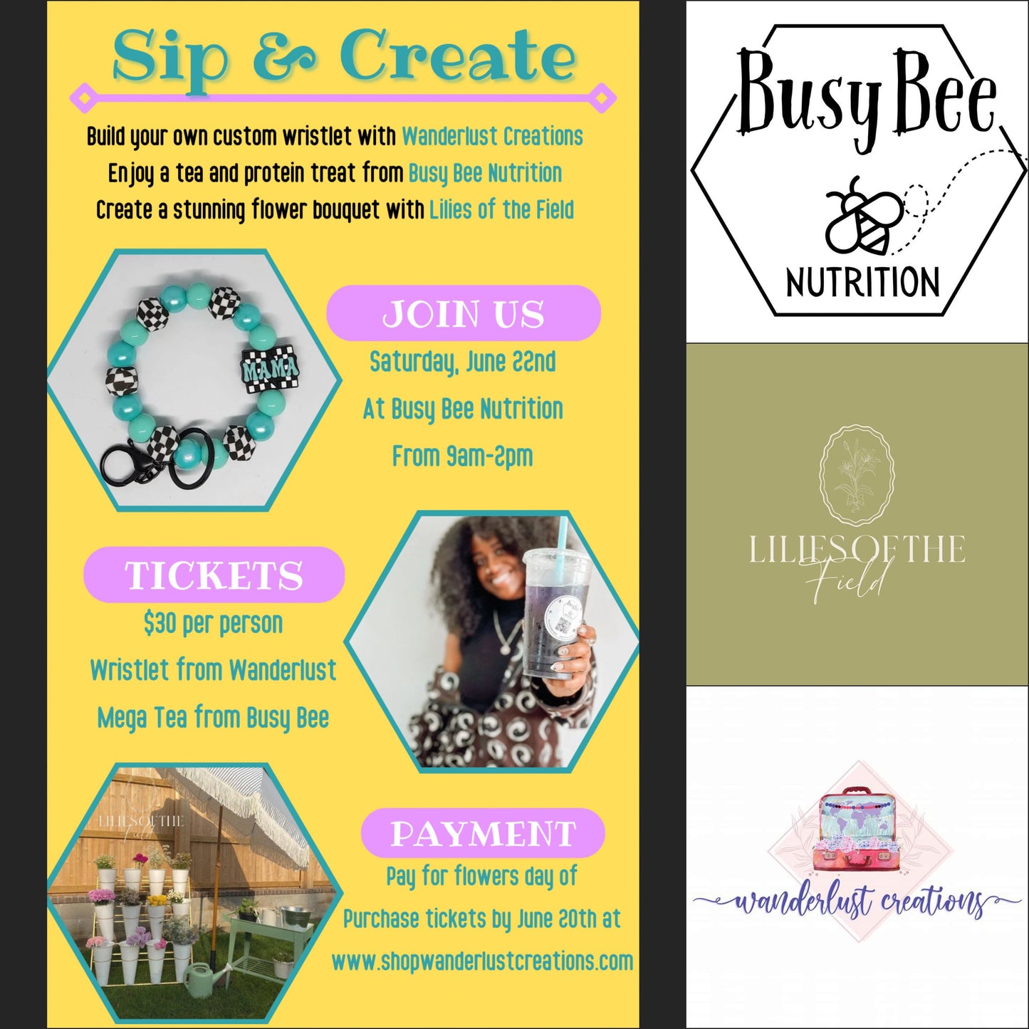 Sip & Create Event with Busy Bee Nutrition