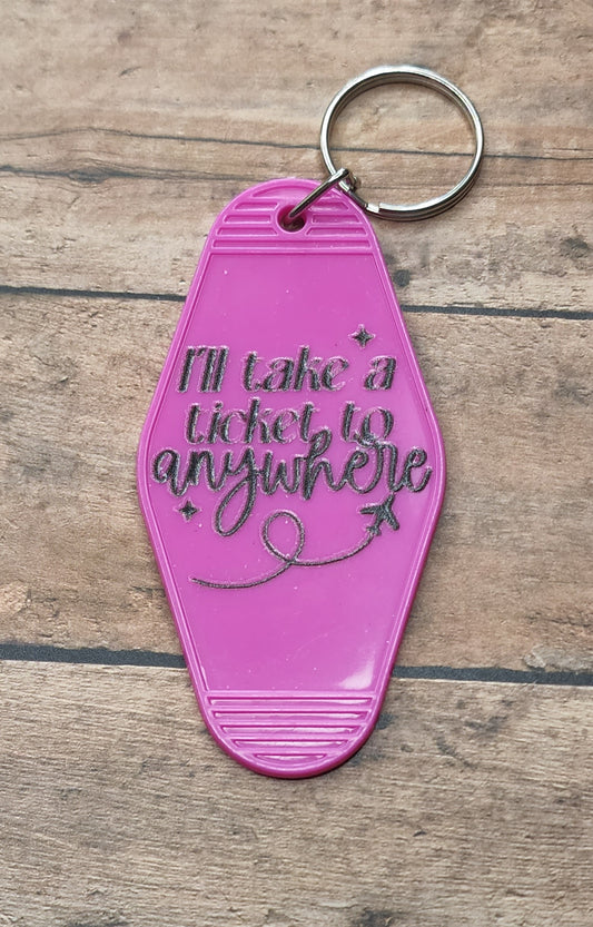 Ticket To Anywhere Motel Key Tag