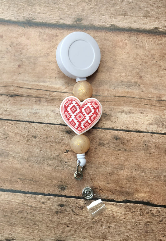 Printed Heart Badge Reel