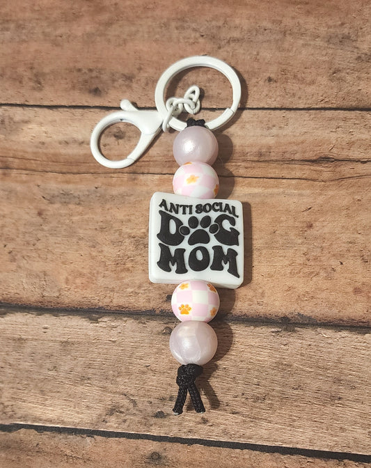 Antisocial Dog Mom Mini Keychain