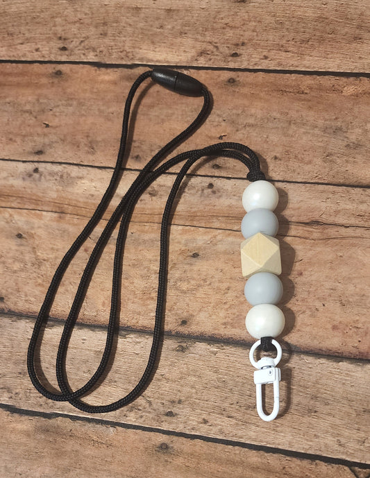 White Shimmer Lanyard