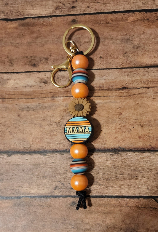 Boho Serape Mama Keychain