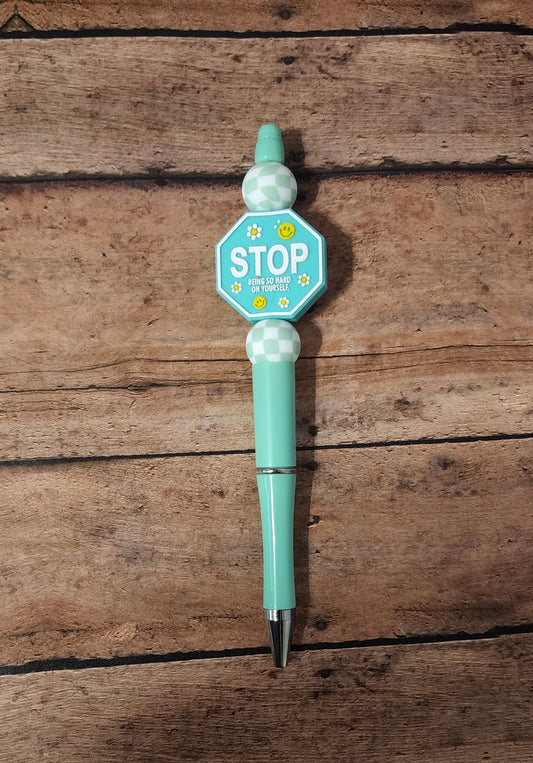 Stop Overthinking It/Being So Hard On Yourself Double Sided Pen