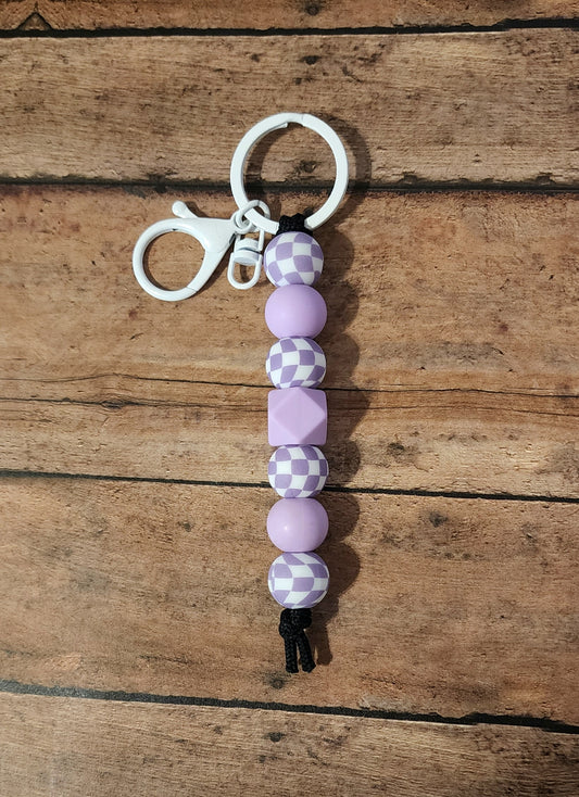Purple Checker Keychain