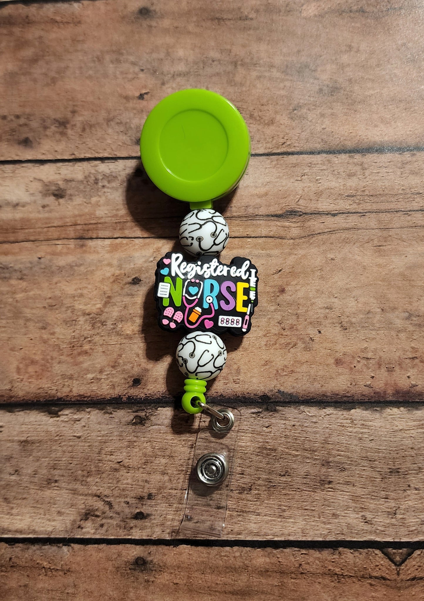 Registered Nurse Silicone Bead Badge Reel | Cute RN Badge Reel