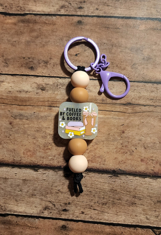 Fueled by Coffee and Books Mini Keychain