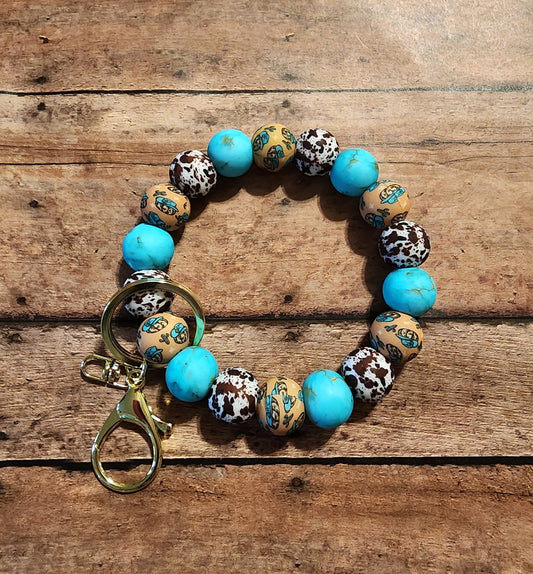 Western Pumpkins | Silicone Beaded Wristlet Keychain