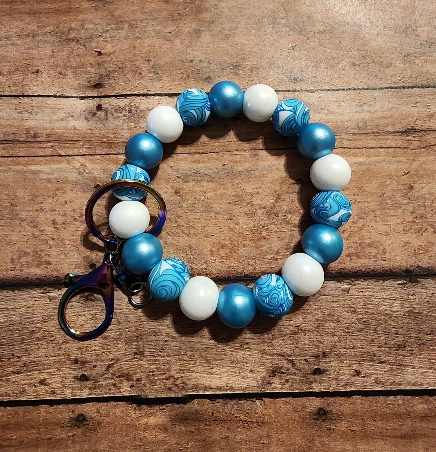 Tidal Waves | Silicone Beaded Wristlet Keychain