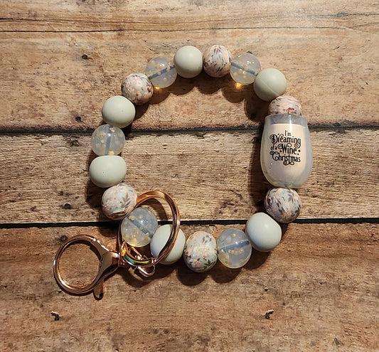 Dreaming of a Wine Christmas | Silicone Beaded Wristlet Keychain