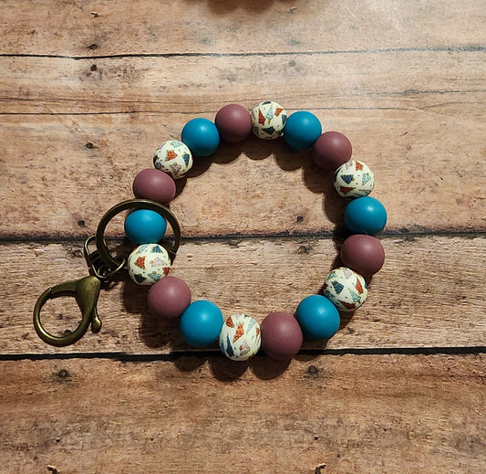 Boho Christmas Trees | Silicone Beaded Wristlet Keychain