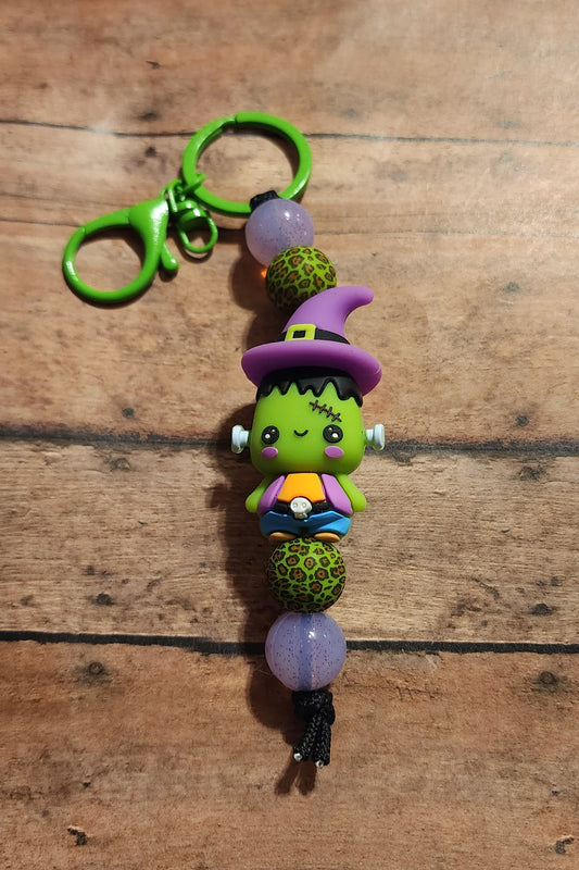 Leopard Frankie | Silicone Beaded Mini Keychain
