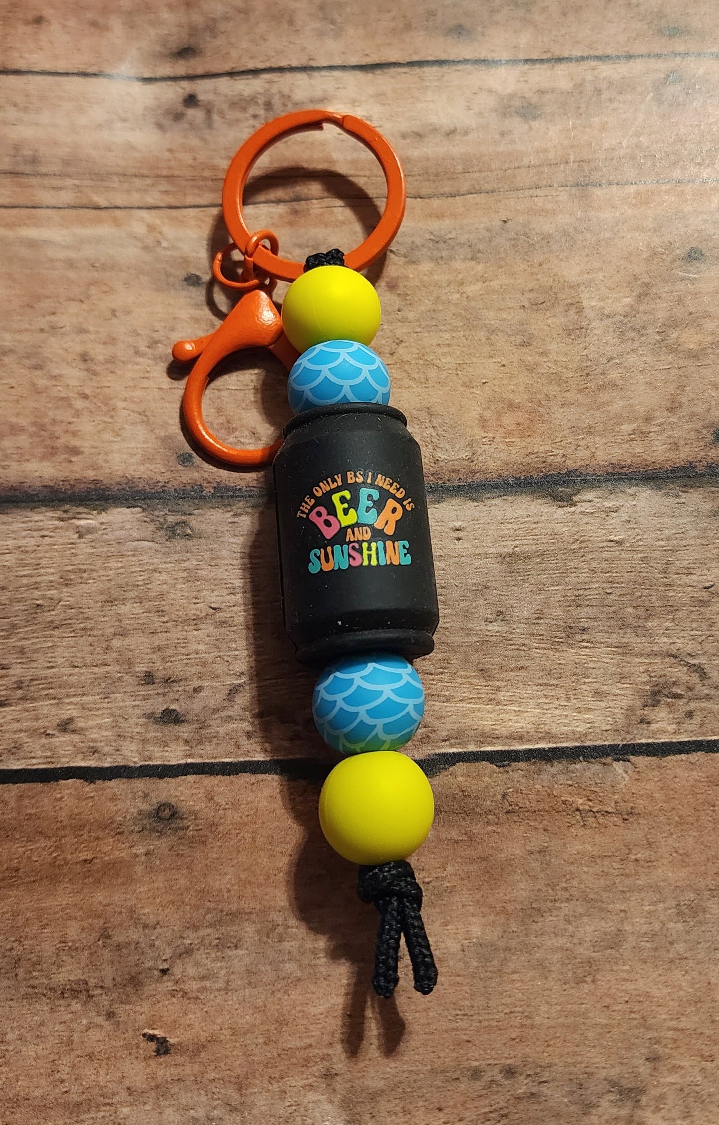 Beer & Sunshine | Silicone Beaded Mini Keychain