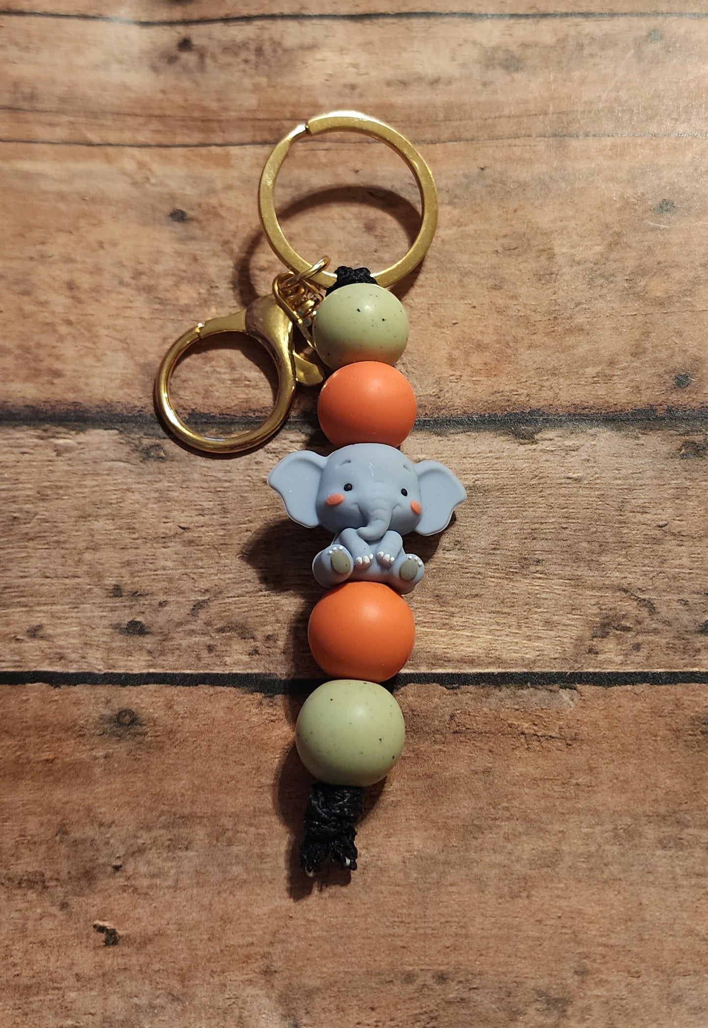 Elephant | Silicone Beaded Mini Keychain